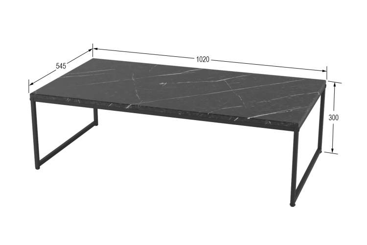 Стол журнальный Инсайд черный мрамор/черный-6