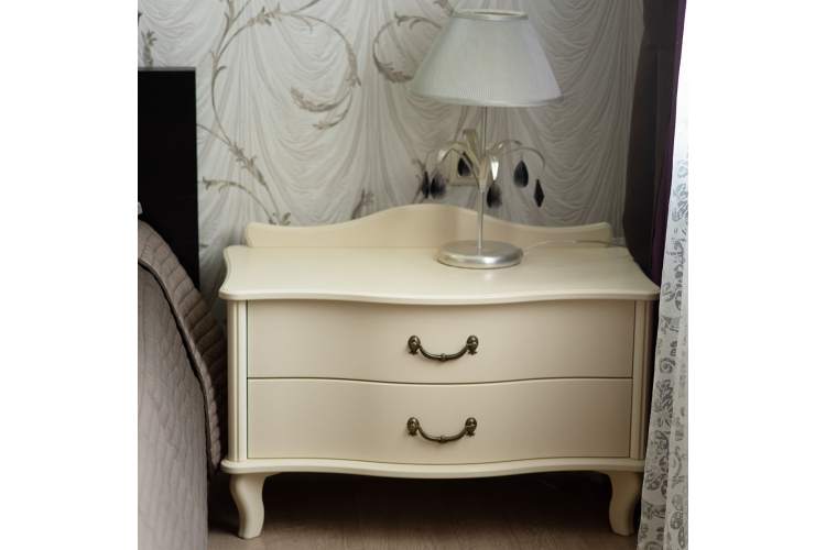 Тумбочка Джульетта широкая 2 ящика дуб шампань Л-8