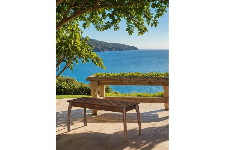 Скамья для прихожей массив, каркас орех-3