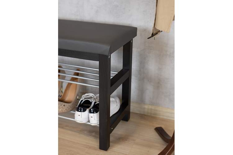 Банкетка BeautyStyle 4 венге/экокожа серый-4