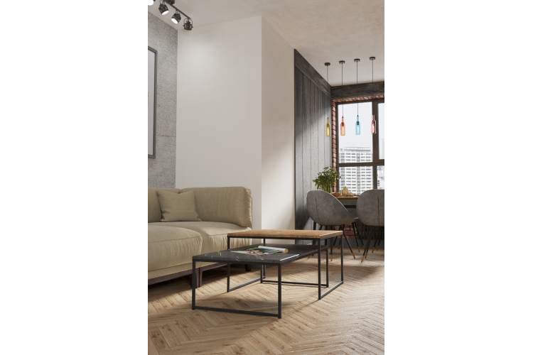 Стол журнальный Инсайд черный мрамор/черный-3