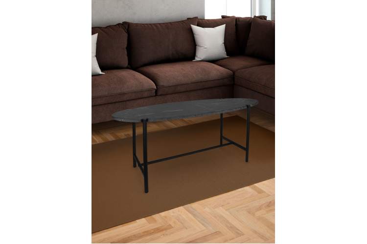 Стол журнальный МеталлАрт М025 черный мрамор/черный-7