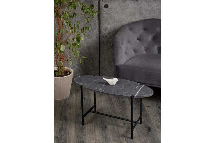 Стол журнальный МеталлАрт М025 черный мрамор/черный-8