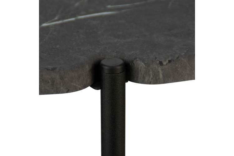 Стол журнальный МеталлАрт М025 черный мрамор/черный-2