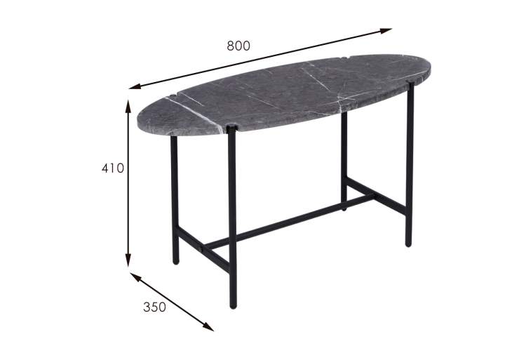 Стол журнальный МеталлАрт М025 черный мрамор/черный-10