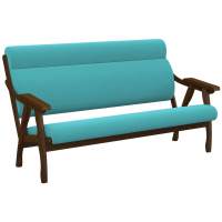 Диван Вега 10 ткань бирюза, каркас орех в гостиную