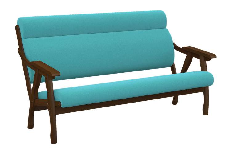 Диван Вега 10 ткань бирюза, каркас орех