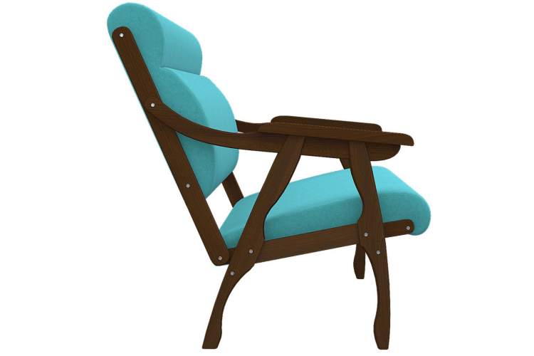 Диван Вега 10 ткань бирюза, каркас орех-2