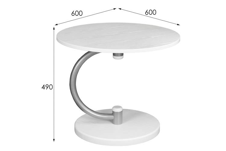 Стол журнальный Дуэт 13 металлик/белый-8