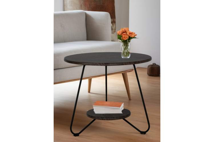 Стол журнальный BeautyStyle 38 дуб шоле коричневый/черный-10