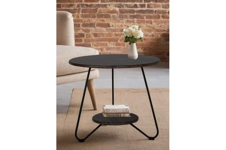 Стол журнальный BeautyStyle 38 дуб шоле коричневый/черный-11