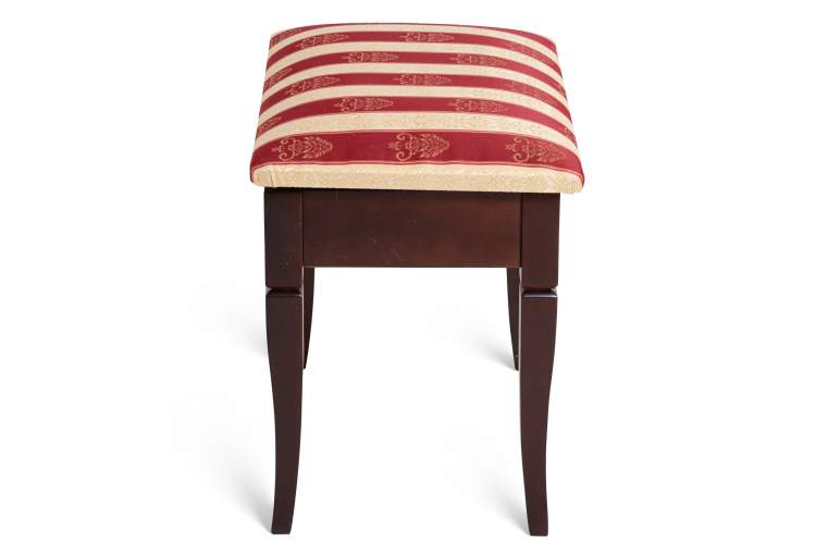Банкетка Ретро М с ящиком средне-коричневый, ткань полоса бордо-2