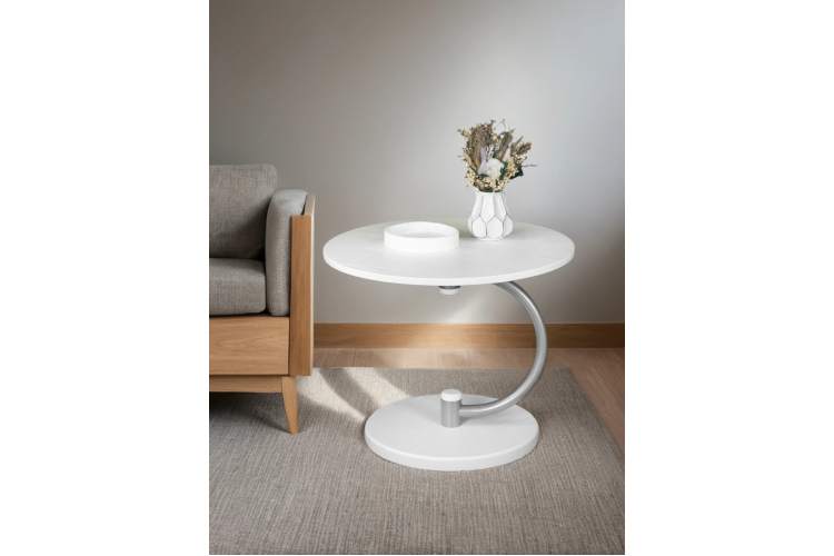 Стол журнальный Дуэт 13 металлик/белый-3