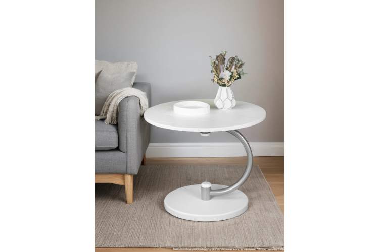 Стол журнальный Дуэт 13 металлик/белый-4