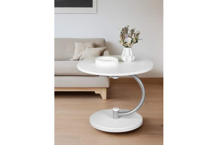 Стол журнальный Дуэт 13 металлик/белый-5