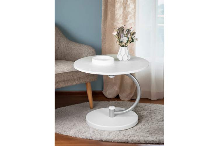 Стол журнальный Дуэт 13 металлик/белый-6