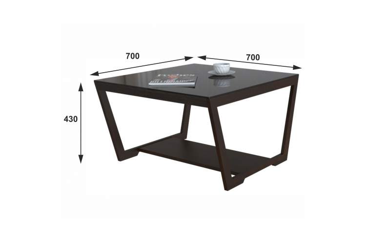 Стол журнальный BeautyStyle 1 венге/стекло черное-1