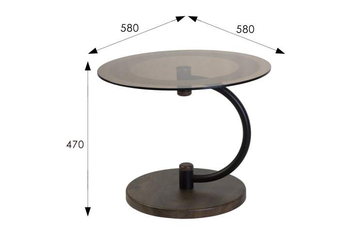 Стол журнальный Дуэт 13Н черный/дуб маррон/тонированное-6
