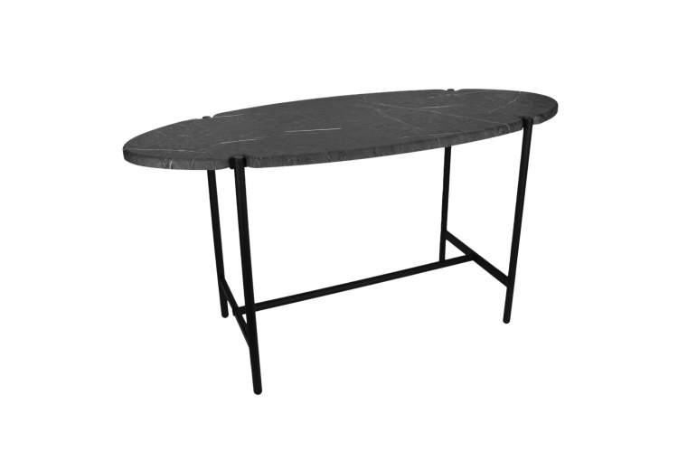 Стол журнальный МеталлАрт М025 черный мрамор/черный-1