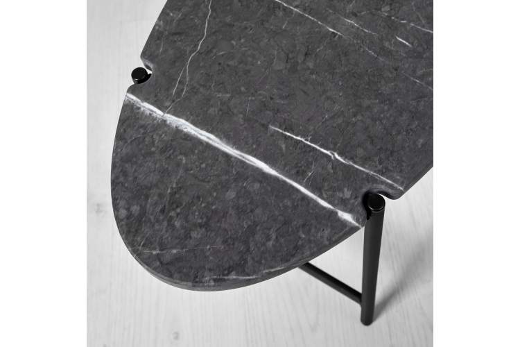 Стол журнальный МеталлАрт М025 черный мрамор/черный-6