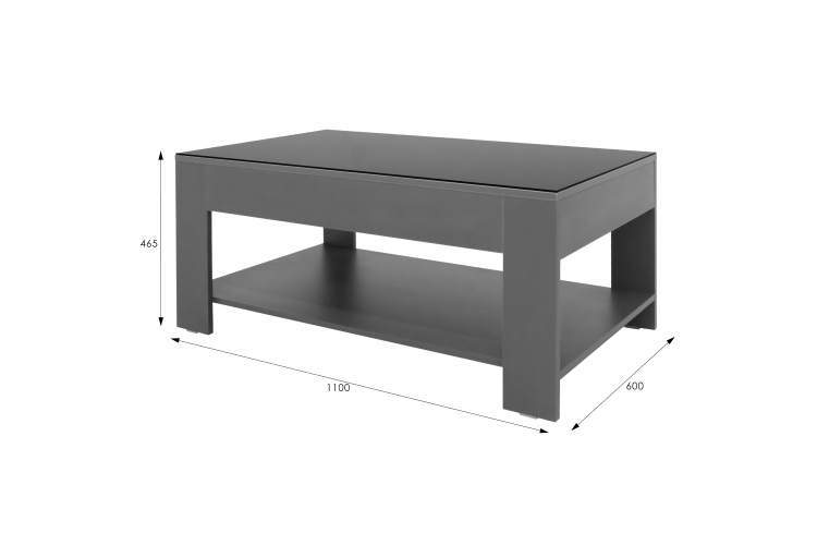 Стол журнальный BeautyStyle 26 графит темный U961/стекло черное-9