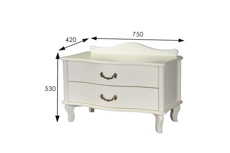 Тумбочка Джульетта широкая 2 ящика дуб шампань Л-10