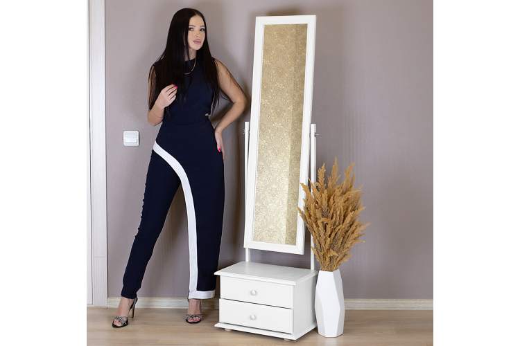 Зеркало с тумбой Селена белый 151 см х 46 см-9
