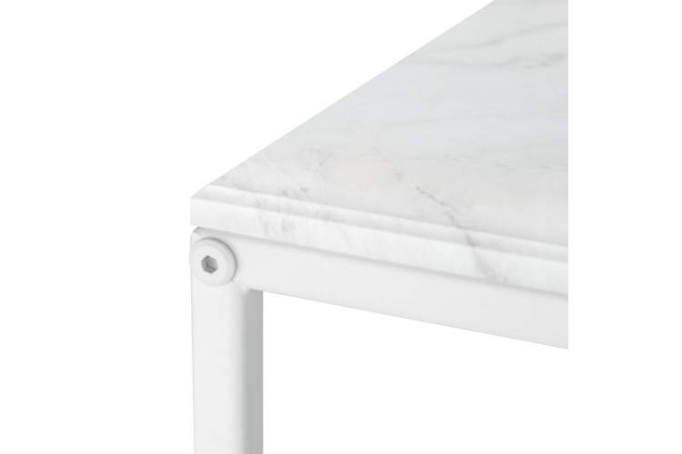 Стол журнальный МеталлАрт М002 белый мрамор/белый-4