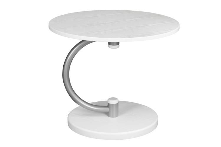 Стол журнальный Дуэт 13 металлик/белый
