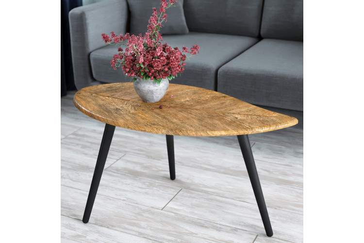 Стол журнальный Берли (12 мм) дуб американский/чёрный-3