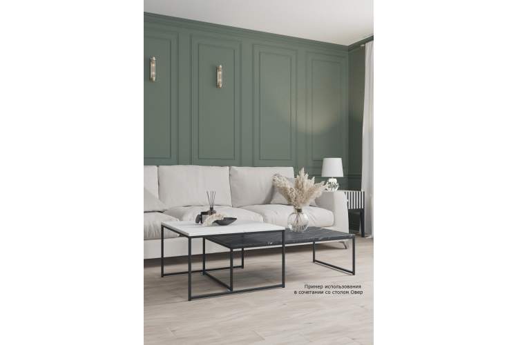 Стол журнальный Инсайд черный мрамор/черный-4