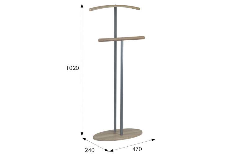 Вешалка костюмная Дэви 2 металлик/дуб сонома-7