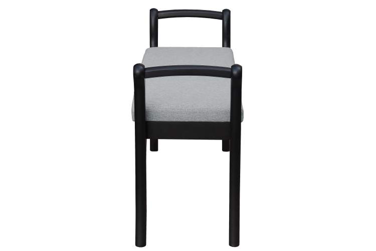 Скамья для прихожей с подлокотниками мягкая, ткань серый, каркас венге-3