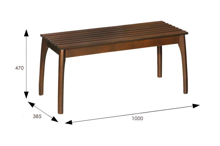 Скамья для прихожей массив, каркас орех-5