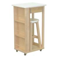 Тумба с табуретом белый/лак в гостиную