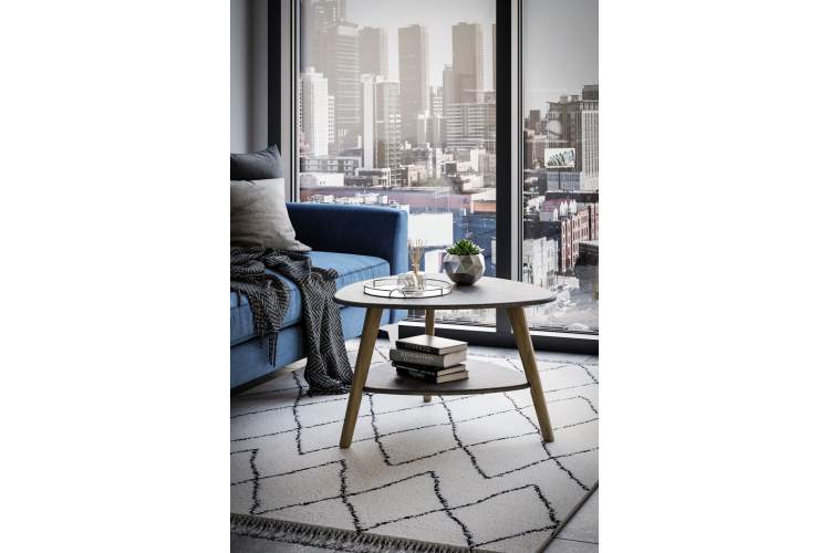 Стол журнальный Бруклин серый бетон/дуб сонома-3