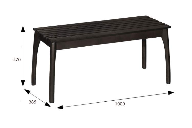 Скамья для прихожей массив, каркас венге-5