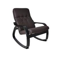 Кресло-качалка Сайма экокожа шоколад, каркас венге структура в гостиную