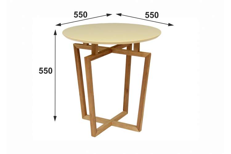 Стол журнальный Рилле 440 эмаль бежевый/бук-2