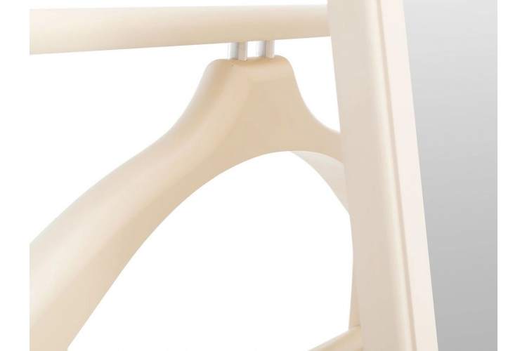 Вешалка костюмная с зеркалом на колесах В 24Н слоновая кость-4