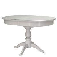 Стол обеденный Тарун 4 раздвижной белый/серебро 120/160*84