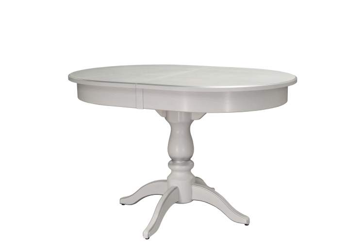 Стол обеденный Тарун 4 раздвижной белый/серебро 120/160*84