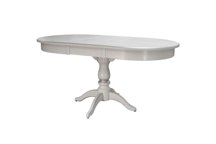 Стол обеденный Тарун 4 раздвижной белый/серебро 120/160*84-1