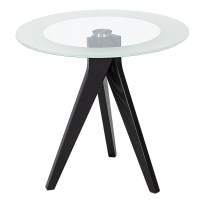 Стол журнальный Рилле 441 черный/стекло прозрачное в гостиную