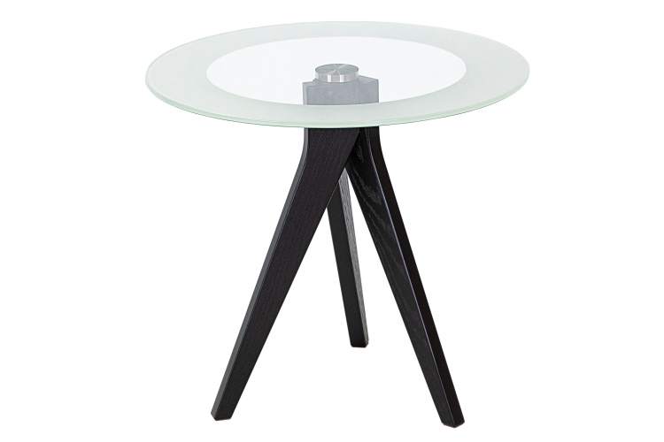 Стол журнальный Рилле 441 черный/стекло прозрачное