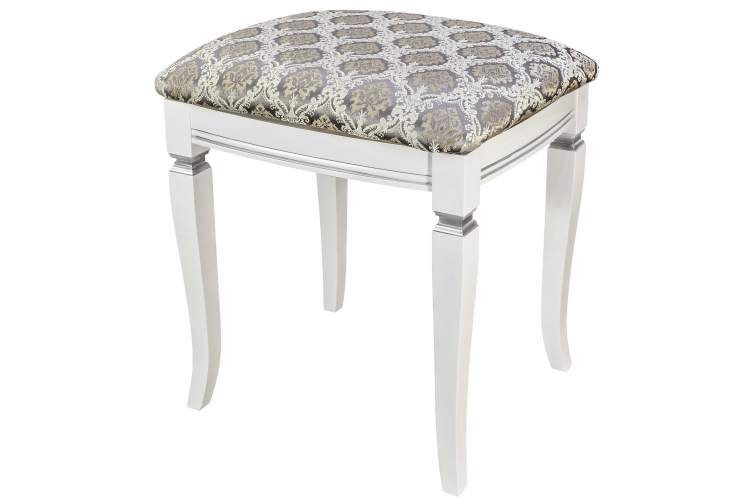 Банкетка Васко В 106Н белый/серебро, Маркус серебро