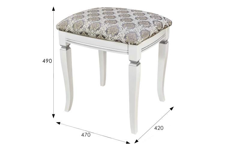 Банкетка Васко В 106Н белый/серебро, Маркус серебро-3