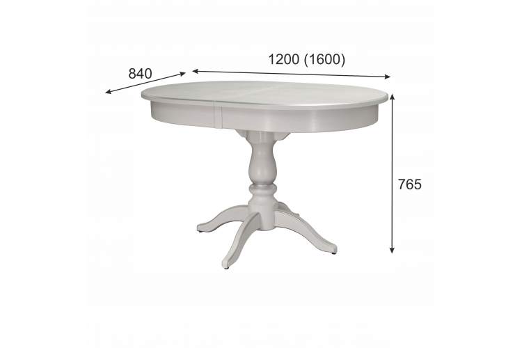 Стол обеденный Тарун 4 раздвижной белый/серебро 120/160*84-3