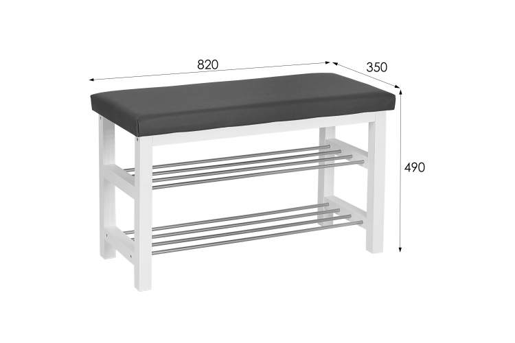 Банкетка BeautyStyle 4 белый/экокожа серый-8