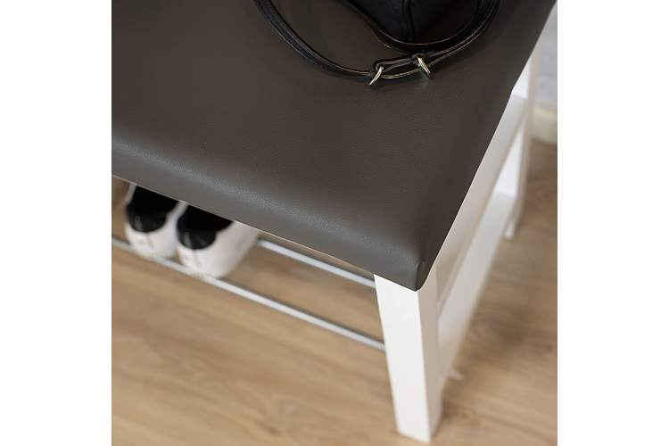 Банкетка BeautyStyle 4 белый/экокожа серый-4